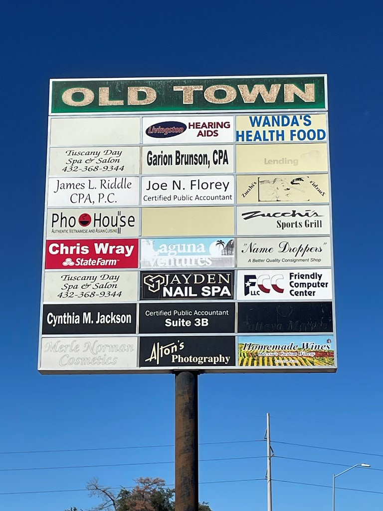 Signage for Old Town Shopping Center 