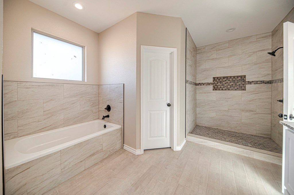 Primary Bathroom Tub and Shower